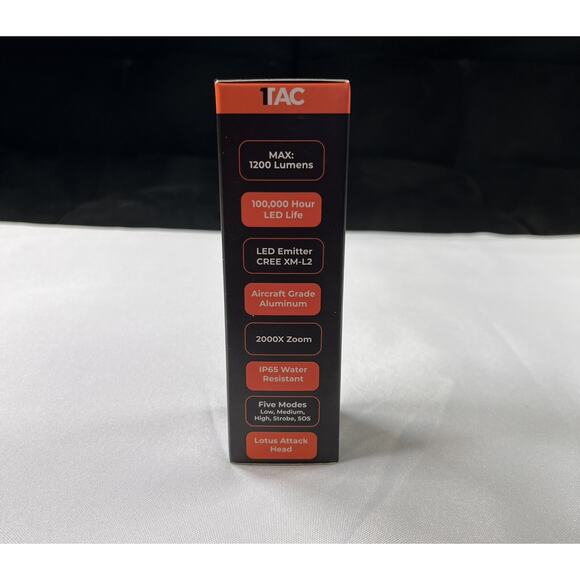 Brand New In Box-Genuine TC1200 PRO Tactical LED Flashlight 1200 Lumens 5 Modes - Picture 2 of 6